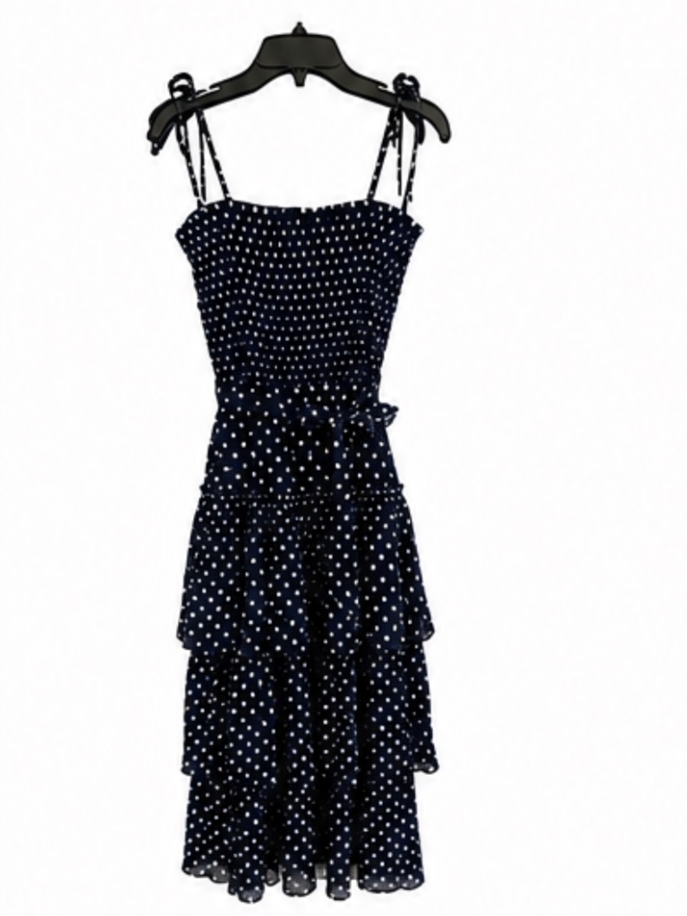 Tory Burch Navy Polka Dot Ruffle Dress - size small